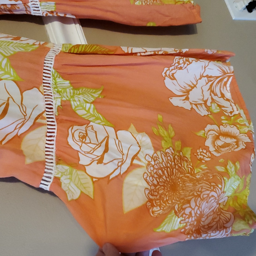 True Destinations Resort Wear Flare Pants Beach Wear In Floral Size S - Picture 5 of 8